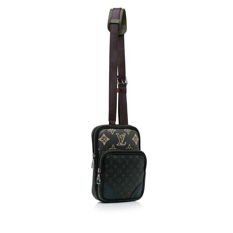 Black Louis Vuitton Monogram Eclipse Amazone Patchwork Sling Bag