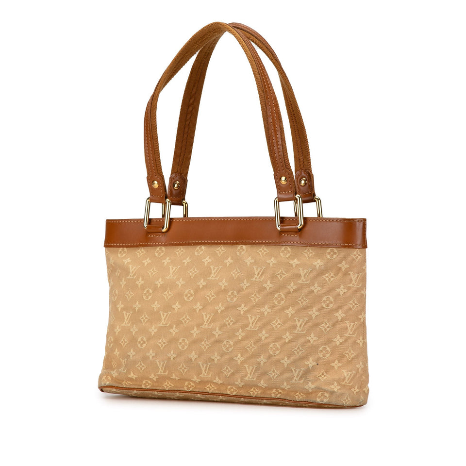 Tan Louis Vuitton Monogram Mini Lin Lucille PM Handbag