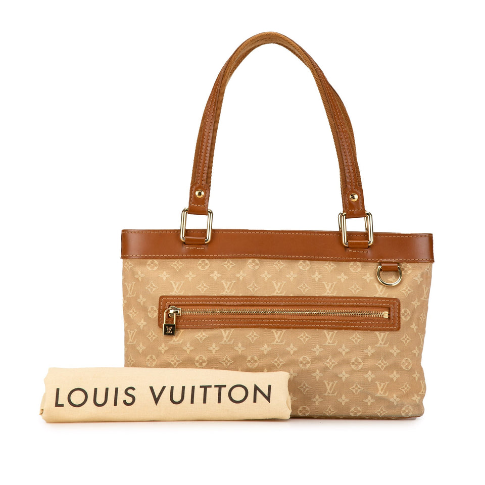 Tan Louis Vuitton Monogram Mini Lin Lucille PM Handbag