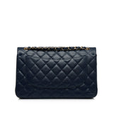 Chanel Classic Double Flap Jumbo Dark Blue Caviar gold
