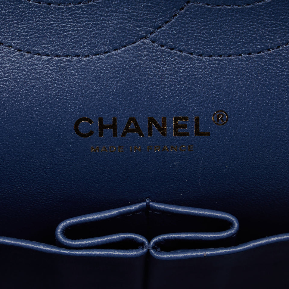 Chanel Classic Double Flap Jumbo Dark Blue Caviar gold