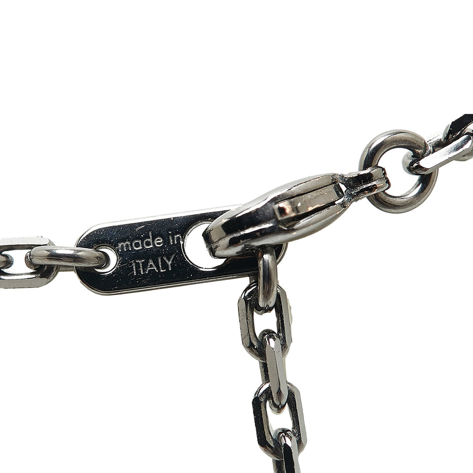 Silver Louis Vuitton Ruthenium DJ Vivienne Pendant Necklace