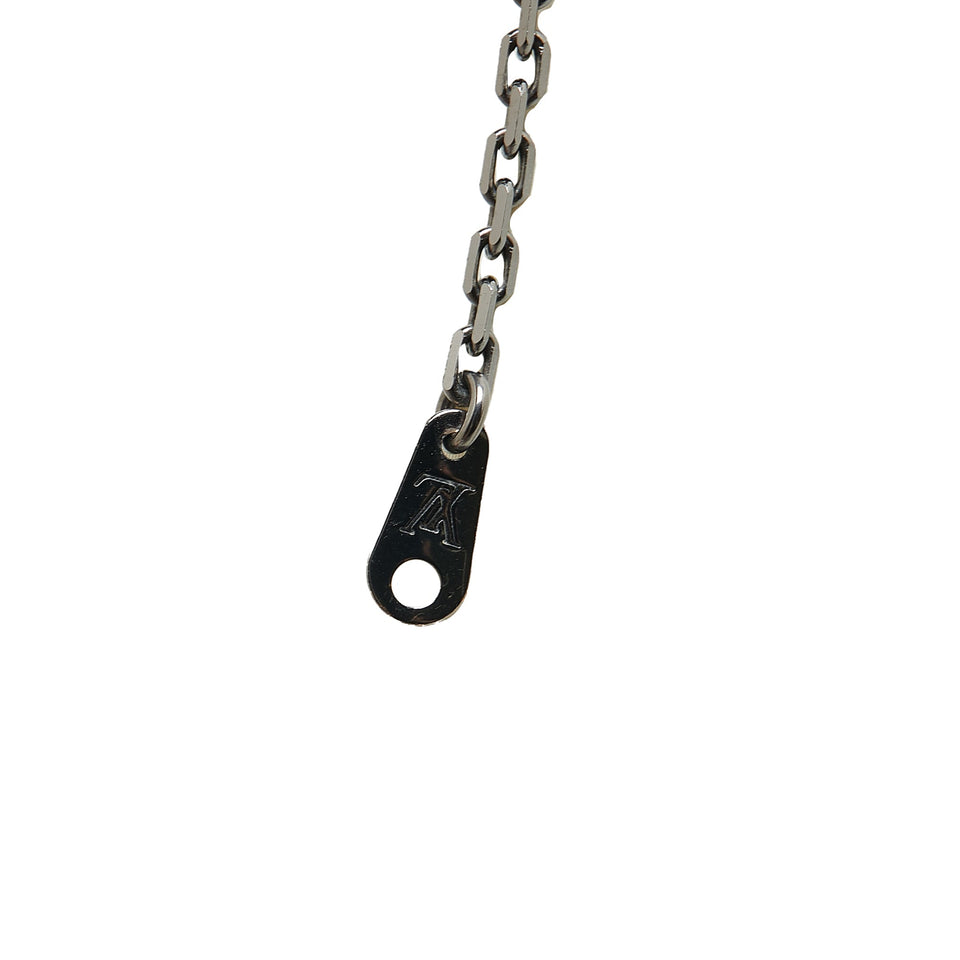 Silver Louis Vuitton Ruthenium DJ Vivienne Pendant Necklace