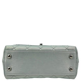 CHANEL Coco Extra Mini Top Handle Iridescent Caviar Leather Crossbody Bag Light Blue
