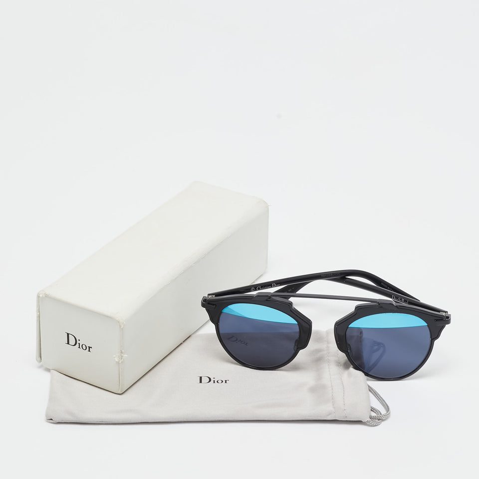 Dior Black/blue Mirror So Real Aviators Sunglasses