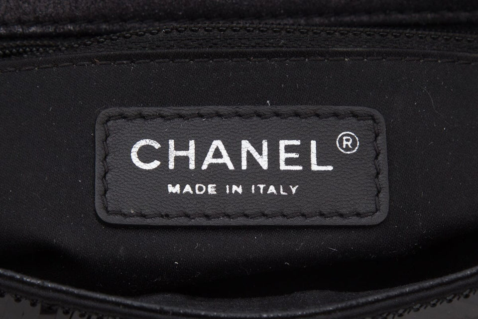 Chanel Black Sequin 2013/14 Single Flap Handbag