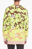 Dior Crew Neck Cotton Blend Sweater with Floral Motif