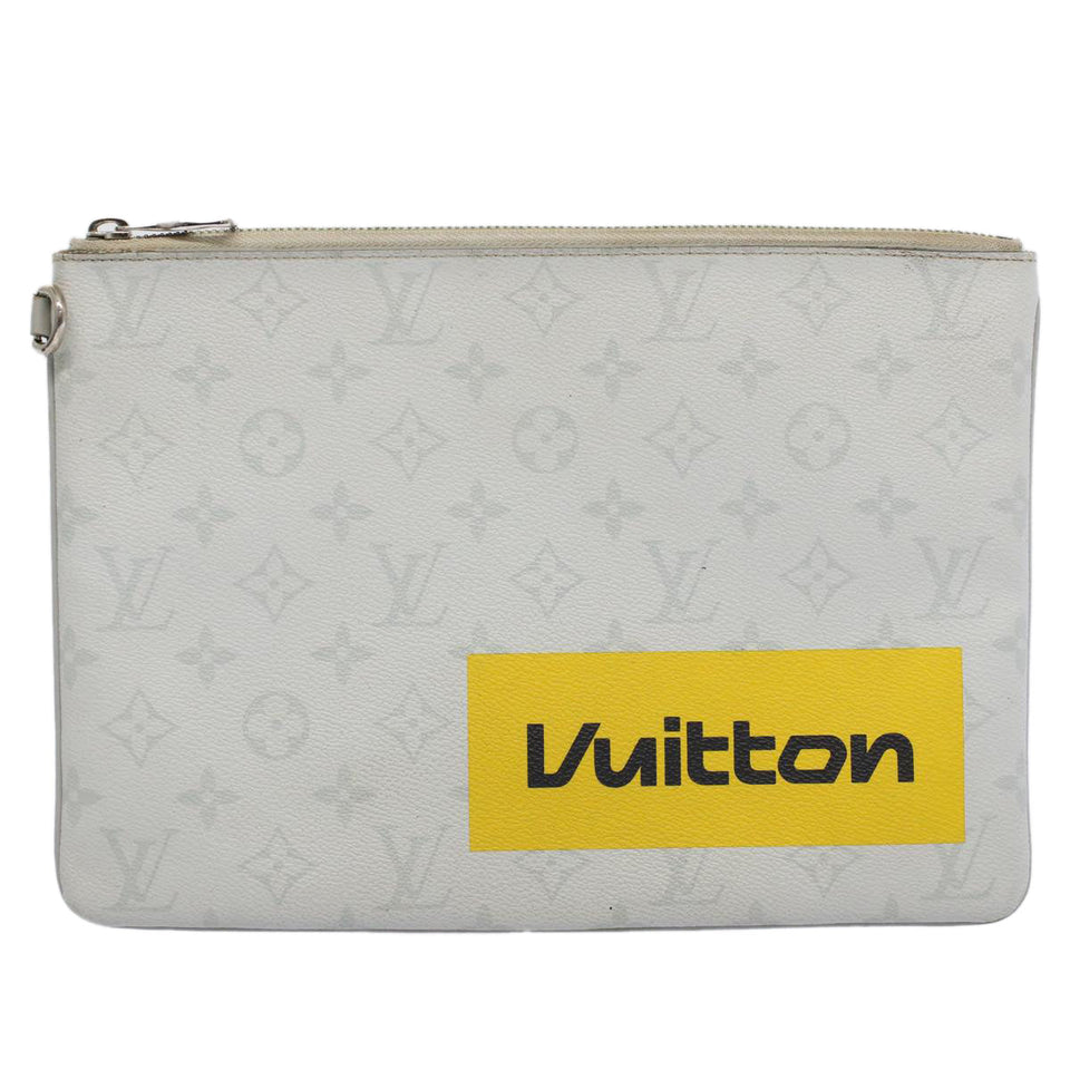 Louis Vuitton Pochette Zippée  Canvas Clutch Bag