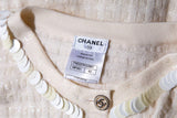 Chanel Cream Sequin Trim Cardigan SZ 42