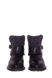 Chanel Black Tweed & Leather Boots SZ 37