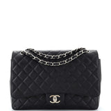 CHANEL Classic Double Flap Bag Quilted Caviar Maxi