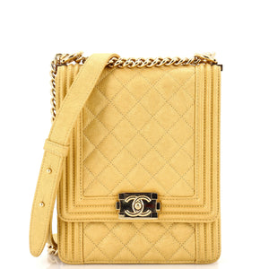 CHANEL North South Boy Flap Bag Quilted Caviar Small