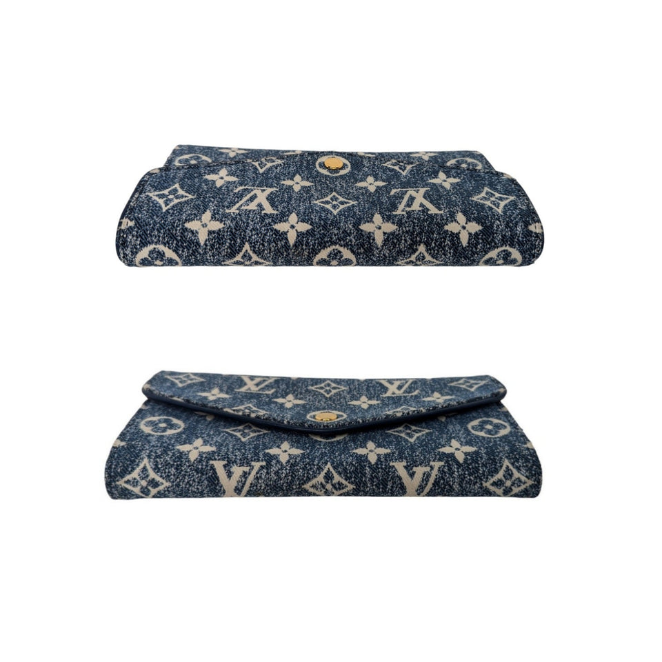 Louis Vuitton Monogram Jacquard Denim Sarah Wallet Bleu
