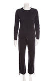 Chanel Charcoal Cotton & Cashmere Athletic Set SZ 38