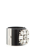 Chanel Black Silver Cuff Bracelet