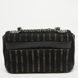 Dior Black/gold Embroidered Fabric Small Caro Shoulder Bag