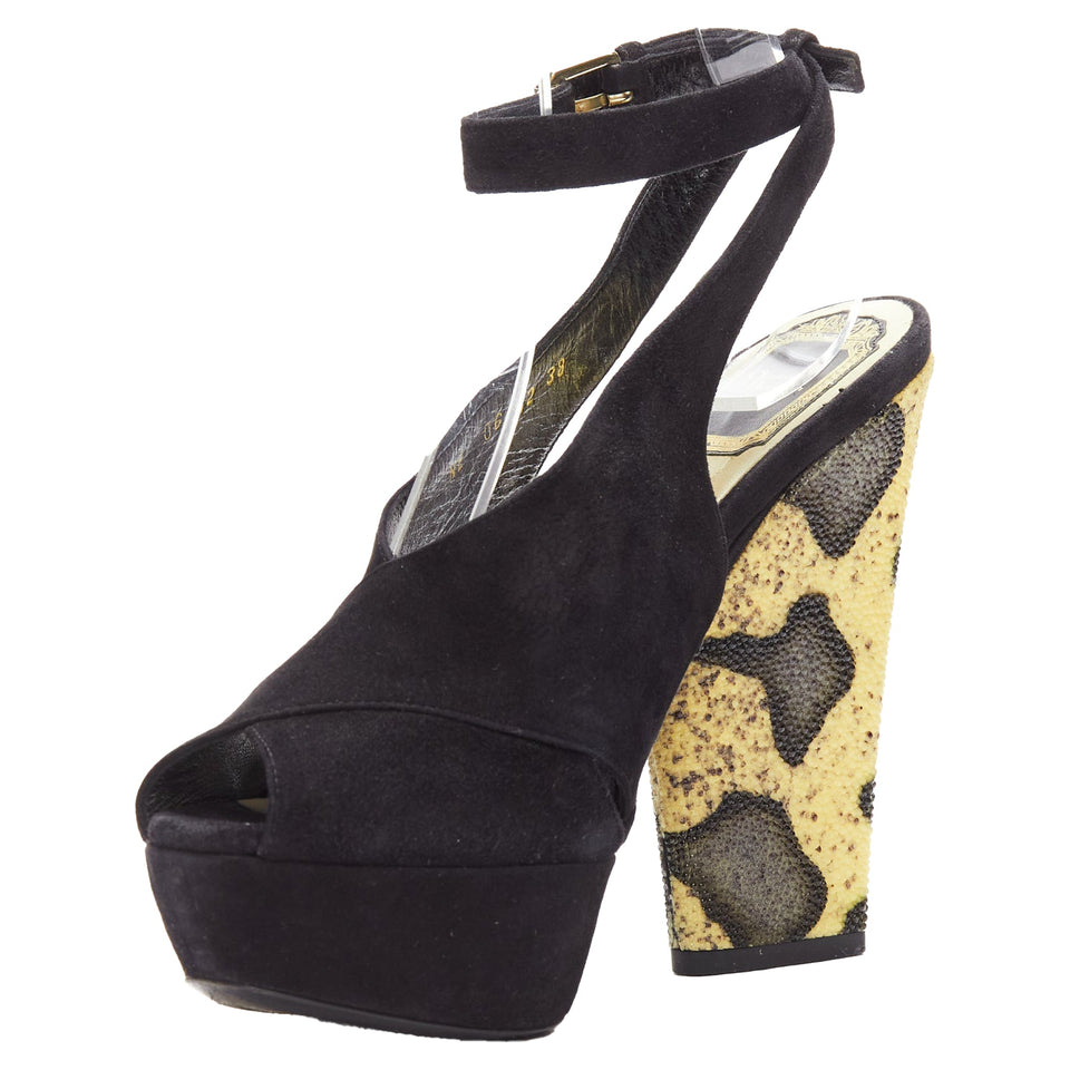 Christian Dior scaled leather suede platforms