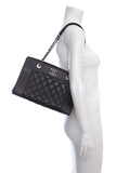 Chanel Black Diamond Quilted Shopping Tote