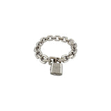 Louis Vuitton 18K White Gold Padlock & Square Link Bracelet
