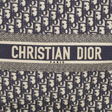 Dior Navy Blue Oblique Embroidered Canvas Large Book Tote