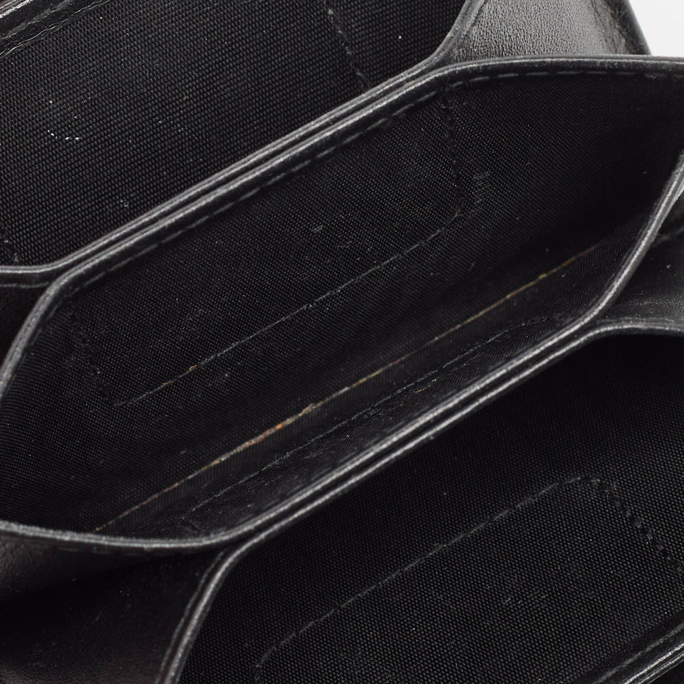 Dior Black Cannage Patent Leather Lady Dior 5 Gusset Card Holder..