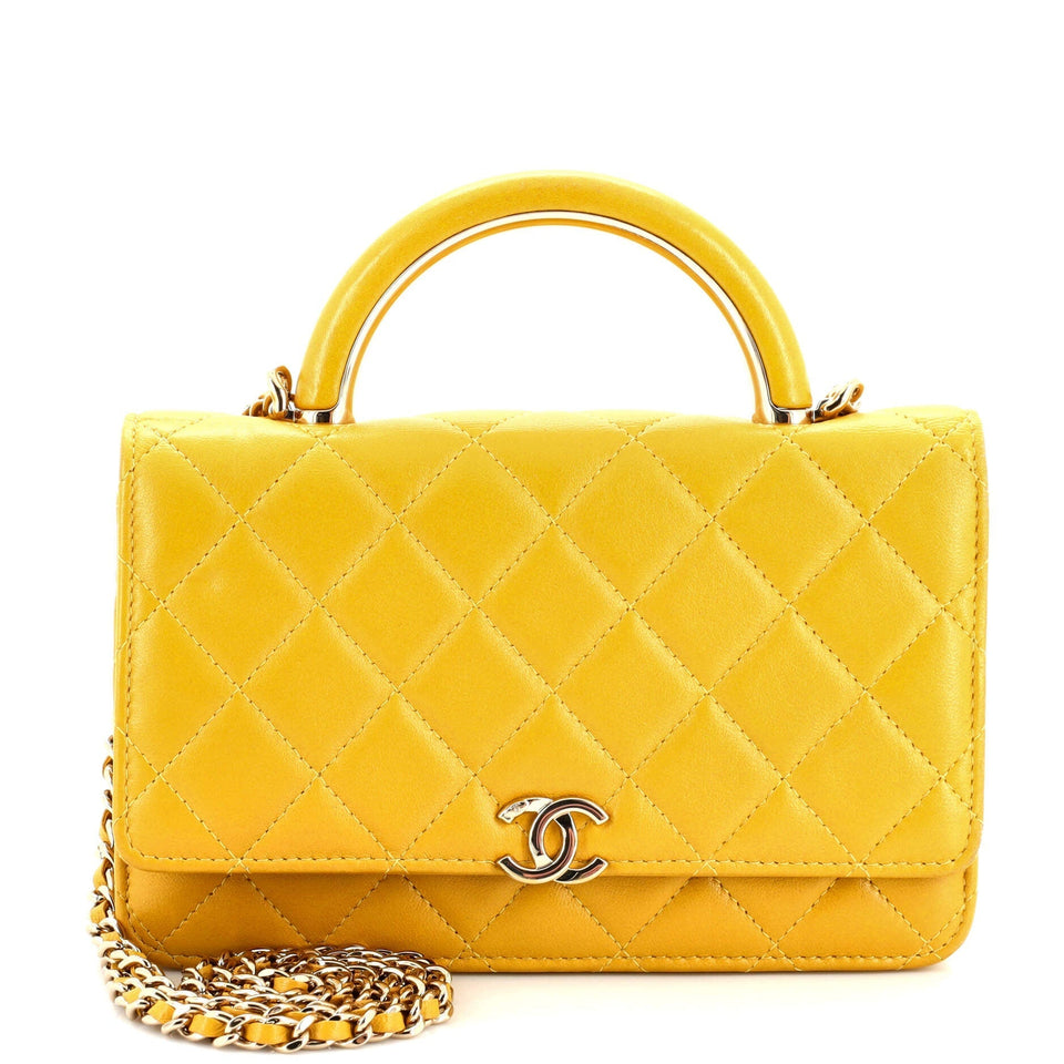 CHANEL Charming Handle Wallet on Chain Quilted Lambskin