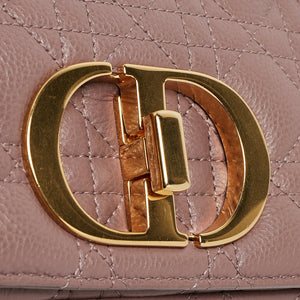 Dior Old Rose Cannage Leather Small Caro Shoulder Bag