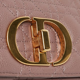 Dior Old Rose Cannage Leather Small Caro Shoulder Bag