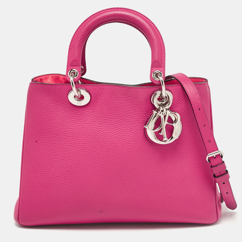 Fuchsia Leather Medium Diorissimo Shopper Tote