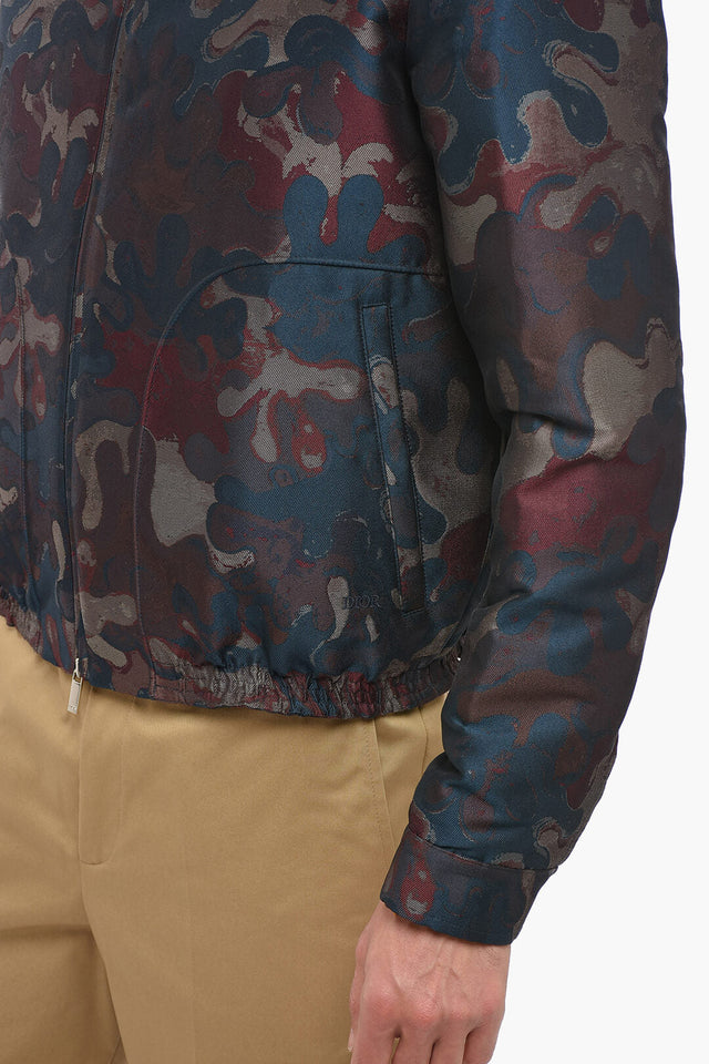 Dior PETER DOIG X DIOR Jacquard Fabric Bomber Jacket with Front Z