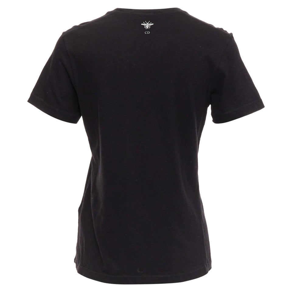 Christian Dior Addict Cotton Linen Logo Print Tshirt
