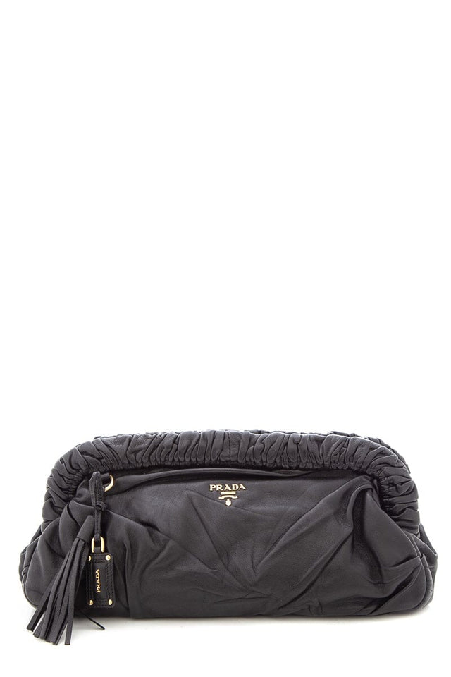 Prada Black Lambskin Clutch