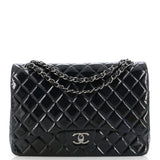 CHANEL Classic Double Flap Bag Quilted Patent Maxi