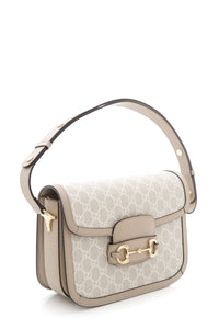 Gucci GG Supreme Monogram Horsebit 1955 Cream & Beige Handbag
