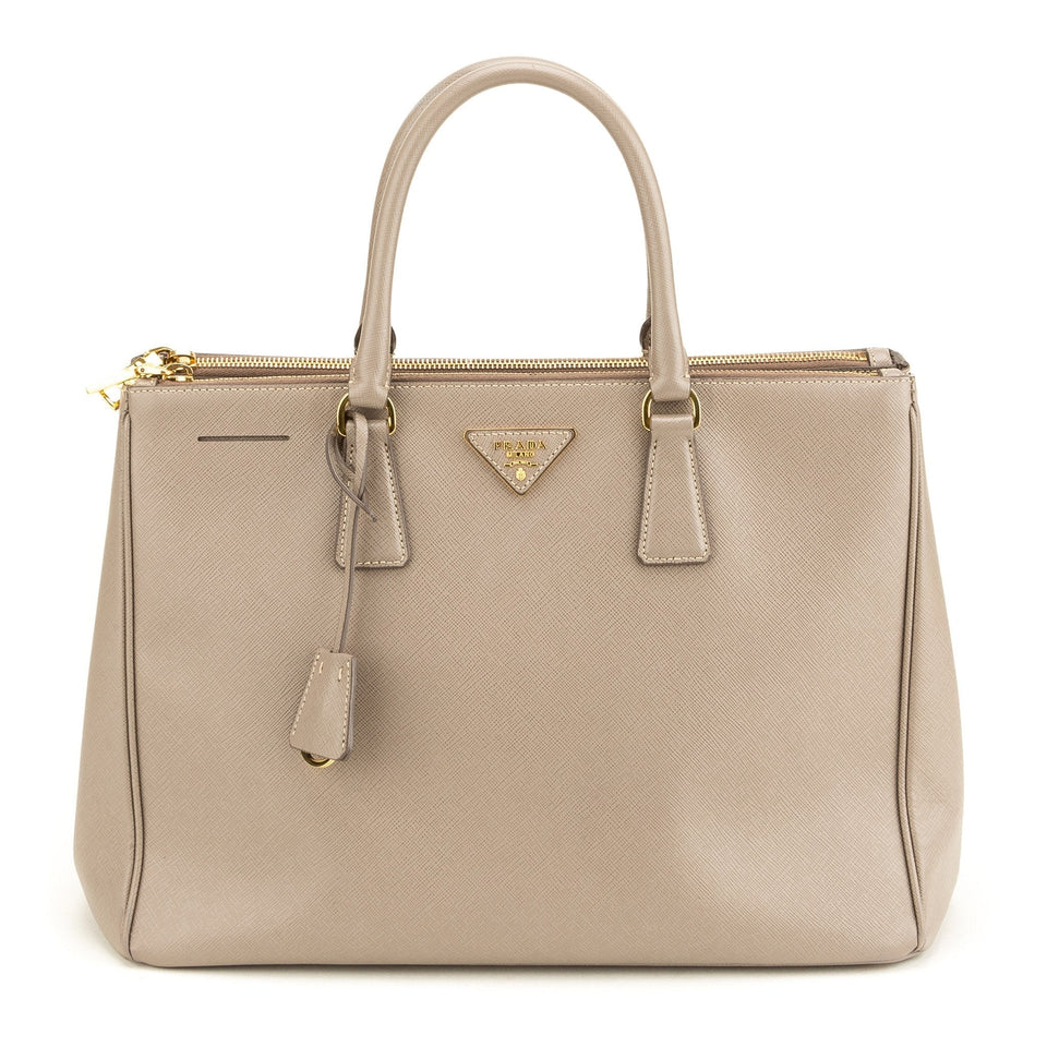 Prada Saffiano Gray Leather Tote  (Indistinguishable)