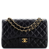 CHANEL Classic Double Flap Bag Quilted Lambskin Jumbo