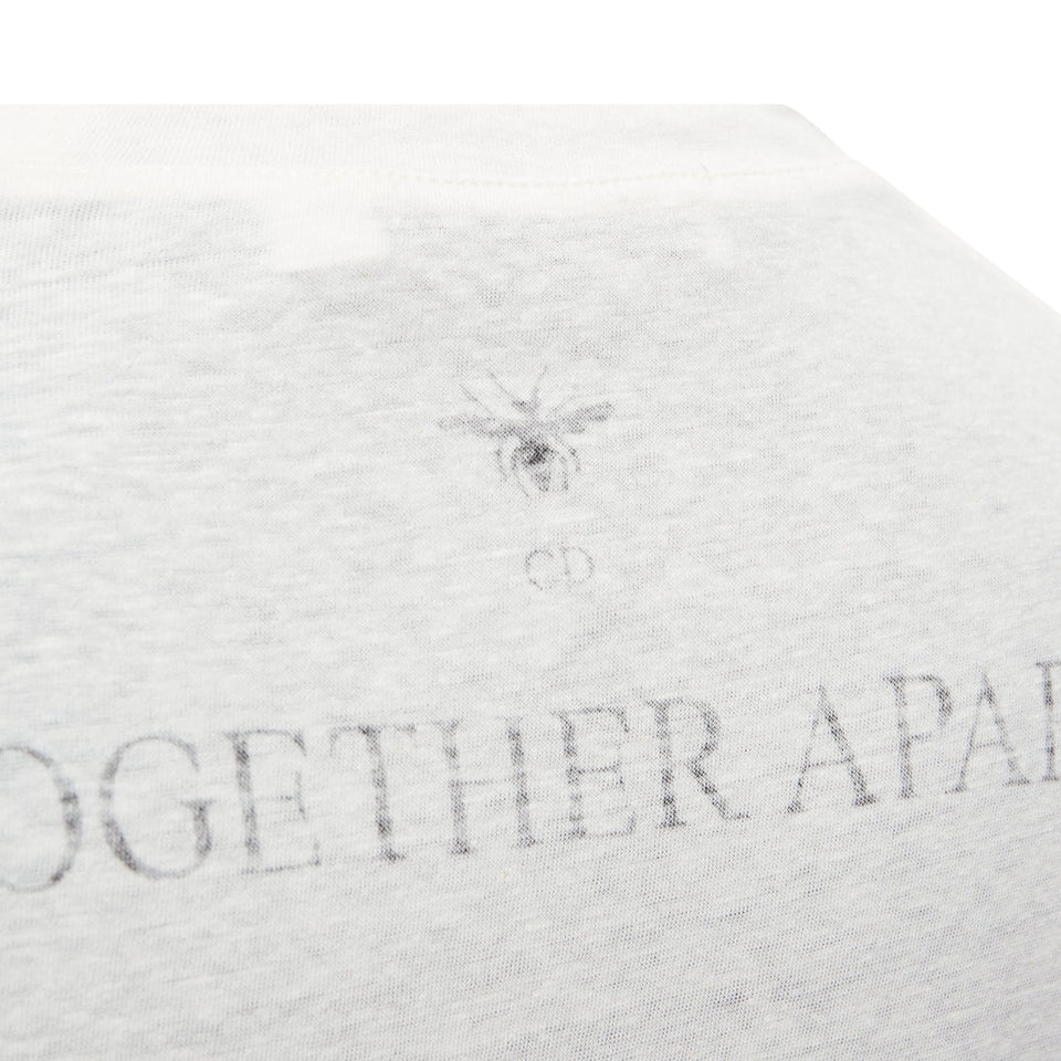 Dior MMXX Together Apart Print Washed Cotton Linen Sleeve Tshirt