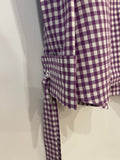 Prada Purple and White Vichy Printed Shirt with Tie Details Size IT 40 (UK 8)
