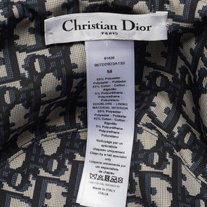 Dior Navy Blue Oblique Teddy-D Brim Cotton Blend Reversible Bucket Hat