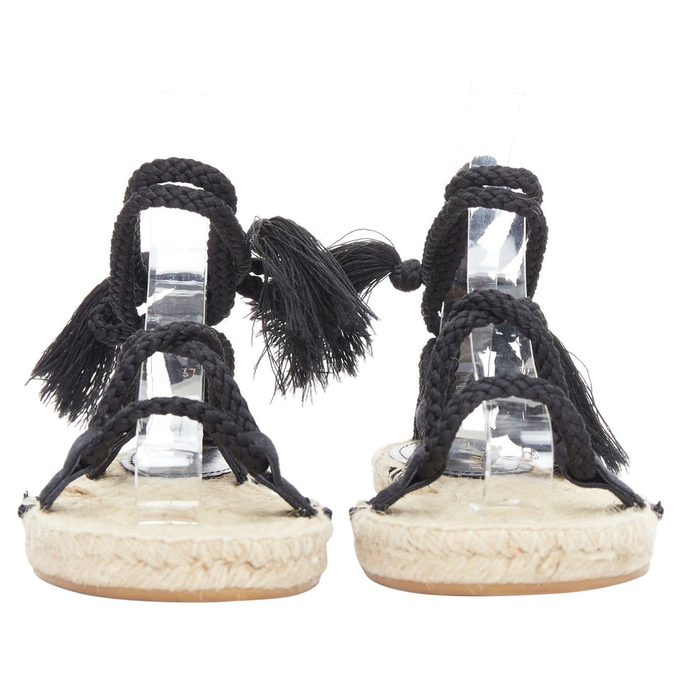 Dior Diorexpress embroidered cotton rope tie jute sandals