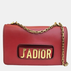 Red Leather Medium J'Adior Shoulder Bag