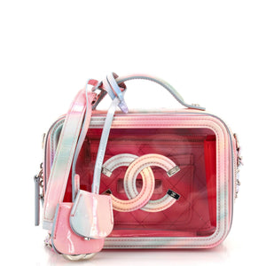 CHANEL Filigree Vanity Case PVC with Lambskin Small