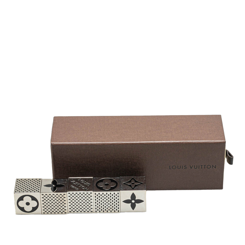 Silver Louis Vuitton Monogram Dice Set