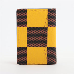 Louis Vuitton Damier Organizer Do Push N40596 Brown x Yellow   Card Case