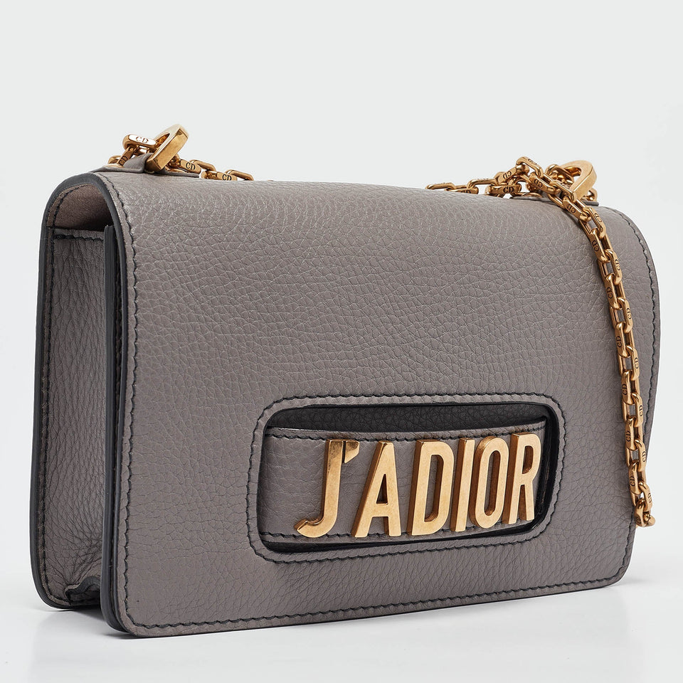 Dior Grey Leather Medium J'adior Flap Shoulder Bag
