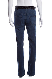 Chanel Denim Patent Leather Accent Jeans SZ 40