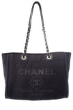 Chanel 2022 Navy Deauville Shopping Tote Handbag