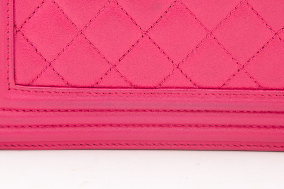 Chanel 2014 Hot Pink New Med Boy Bag Handbag