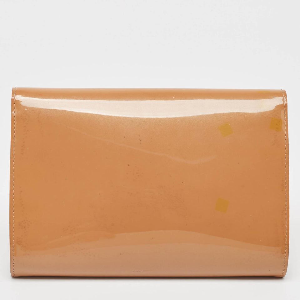 Louis Vuitton Rose Velours Patent Leather Louise Clutch