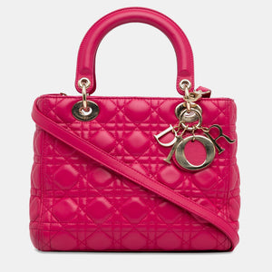 Medium Lambskin Cannage Lady Dior